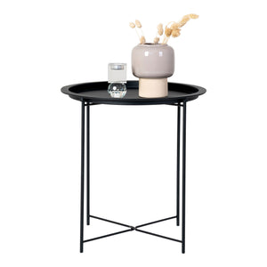 Beistelltisch – Schwarzer Stahl, Runde Platte, 50cm hoch - Bastia | House Nordic