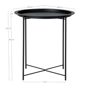 Beistelltisch – Schwarzer Stahl, Runde Platte, 50cm hoch - Bastia | House Nordic