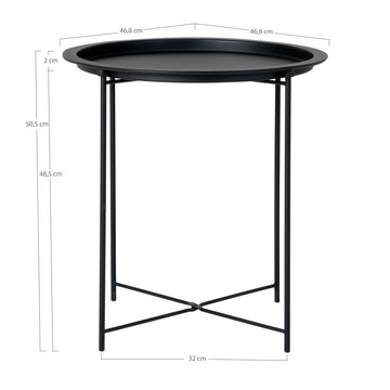 Beistelltisch – Schwarzer Stahl, Runde Platte, 50cm hoch - Bastia | House Nordic