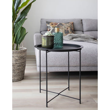 Beistelltisch – Schwarzer Stahl, Runde Platte, 50cm hoch - Bastia | House Nordic