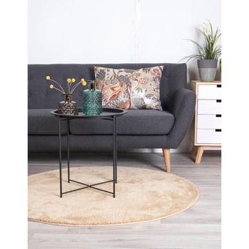 Beistelltisch – Schwarzer Stahl, Runde Platte, 50cm hoch - Bastia | House Nordic