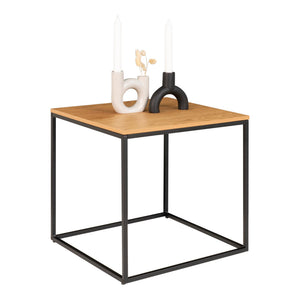 Beistelltisch – Eiche Optik, Schwarzes Metallgestell, 45 cm Höhe - Vita | House Nordic