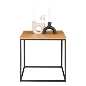Beistelltisch – Eiche Optik, Schwarzes Metallgestell, 45 cm Höhe - Vita | House Nordic