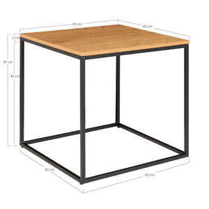 Beistelltisch – Eiche Optik, Schwarzes Metallgestell, 45 cm Höhe - Vita | House Nordic