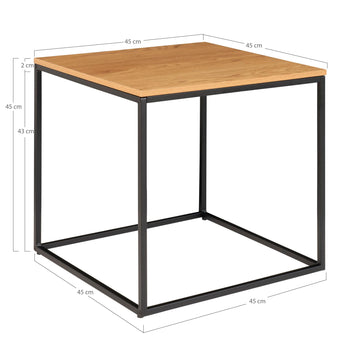 Beistelltisch – Eiche Optik, Schwarzes Metallgestell, 45 cm Höhe - Vita | House Nordic