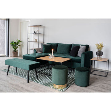 Beistelltisch – Eiche Optik, Schwarzes Metallgestell, 45 cm Höhe - Vita | House Nordic