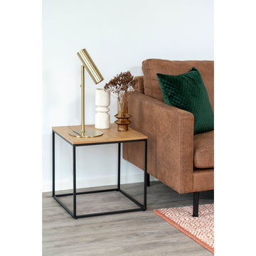 Beistelltisch – Eiche Optik, Schwarzes Metallgestell, 45 cm Höhe - Vita | House Nordic