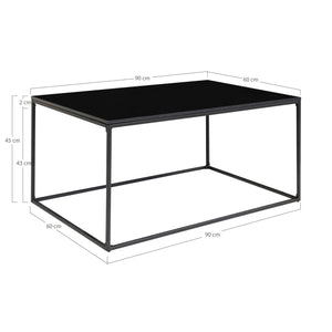 Couchtisch – Schwarz, Stahlgestell, 45 cm hoch - Vita | House Nordic
