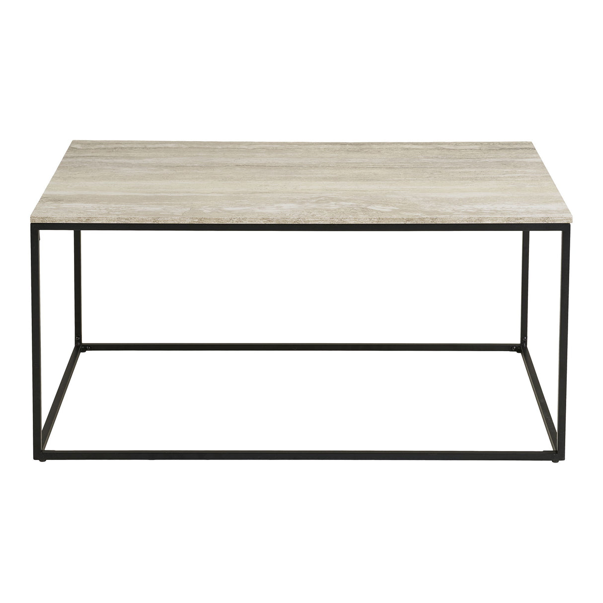 Couchtisch – Travertinoptik, Stahlrahmen, 45 cm - Vita | House Nordic