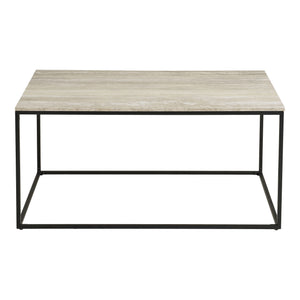 Couchtisch – Travertinoptik, Stahlrahmen, 45 cm - Vita | House Nordic