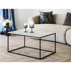 Couchtisch – Travertinoptik, Stahlrahmen, 45 cm - Vita | House Nordic
