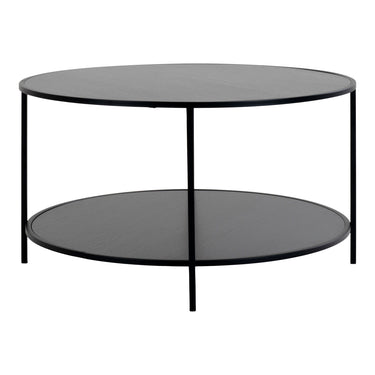 Side table – metal melamine, black color, round shape, robust construction – Vita | House Nordic