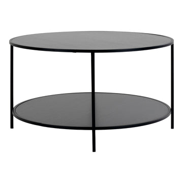 Couchtisch – Schwarzer Stahl, 2 Ablagen, 45cm hoch - Vita | House Nordic
