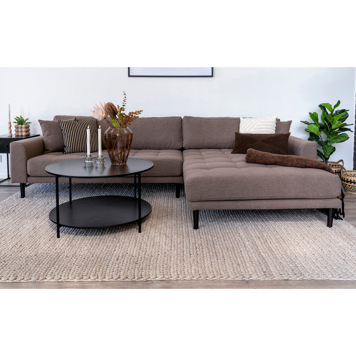 Couchtisch – Schwarzer Stahl, 2 Ablagen, 45cm hoch - Vita | House Nordic