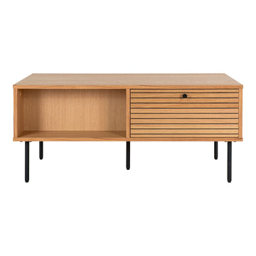 Couchtisch – Eichenfurnier, Zwei Schubladen, 45 cm Höhe - Kyoto | House Nordic