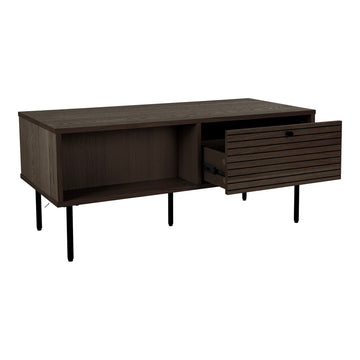 Couchtisch – Zwei Schubladen, geräuchertes Eichenfurnier, 45 cm hoch - Kyoto | House Nordic