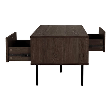 Couchtisch – Zwei Schubladen, geräuchertes Eichenfurnier, 45 cm hoch - Kyoto | House Nordic