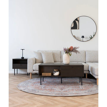 Couchtisch – Zwei Schubladen, geräuchertes Eichenfurnier, 45 cm hoch - Kyoto | House Nordic