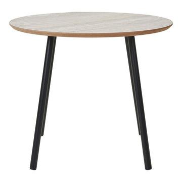 Couchtisch – Travertin-Optik, Schwarze Stahlbeine, 45 cm Höhe - Aalst | House Nordic