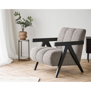 Beistelltisch – Travertin-Optik, 2 Ablagen, 46cm hoch - Leuven | House Nordic