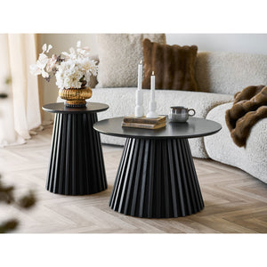 Beistelltisch – Eichenfurnier, Mattschwarzes Finish, 40 cm Höhe - Osaka | House Nordic