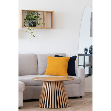 Coffee table – Oak veneer, natural color, timeless round silhouette – Osaka | House Nordic