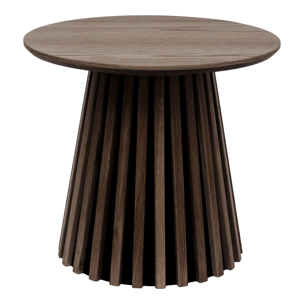 Side Table – Smoked Oak Veneer, Elegant Wood Look, Round Design – Osaka | House Nordic