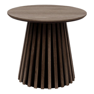 Side Table – Smoked Oak Veneer, Elegant Wood Look, Round Design – Osaka | House Nordic