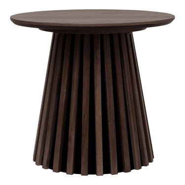 Side Table – Smoked Oak Veneer, Elegant Wood Look, Round Design – Osaka | House Nordic