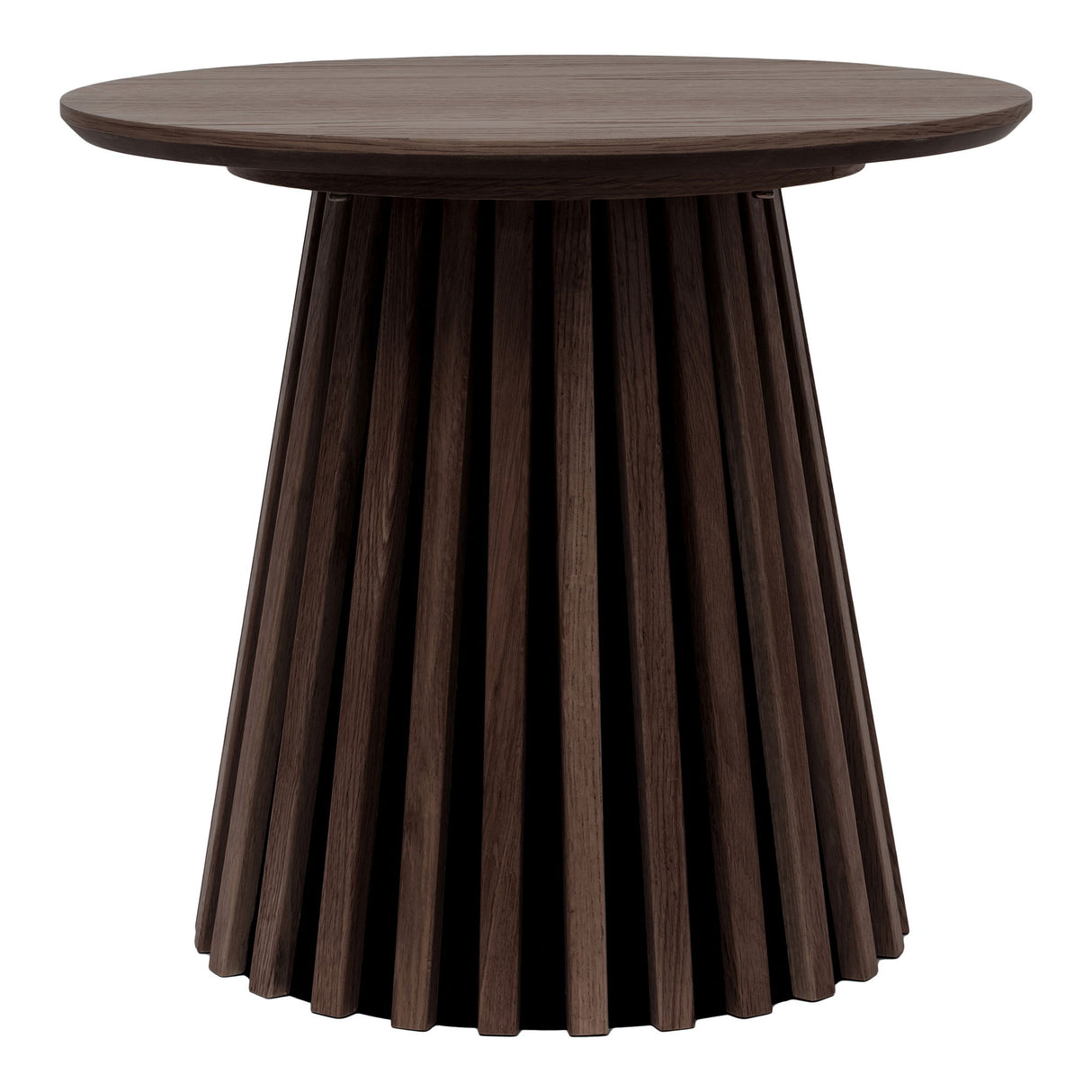 Side Table – Smoked Oak Veneer, Elegant Wood Look, Round Design – Osaka | House Nordic