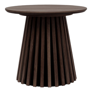 Side Table – Smoked Oak Veneer, Elegant Wood Look, Round Design – Osaka | House Nordic