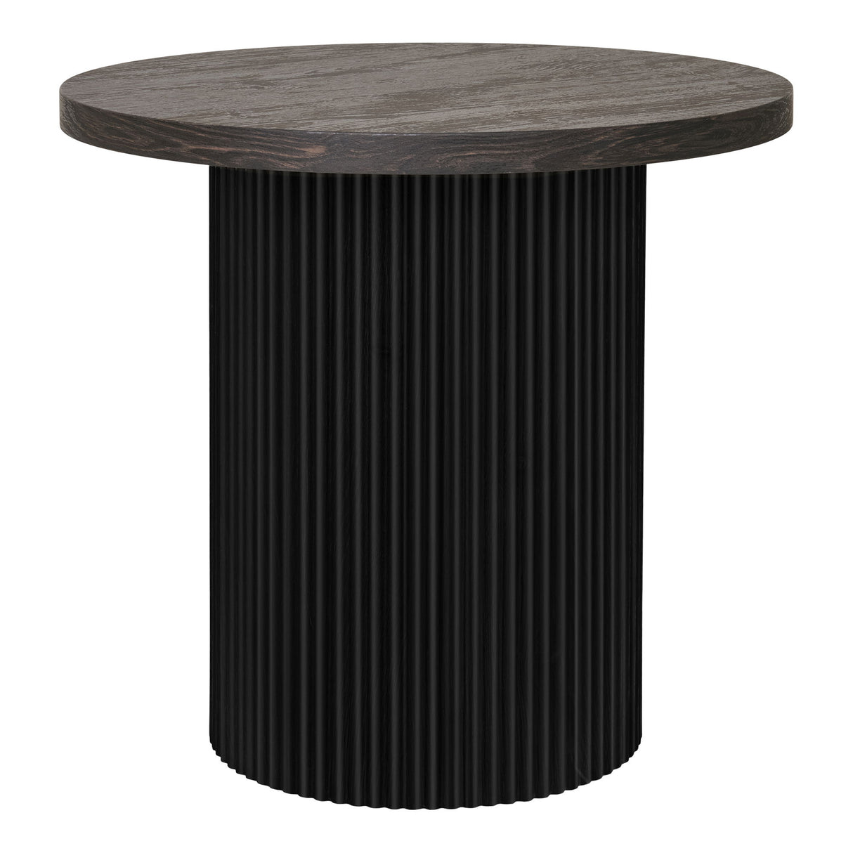 Beistelltisch – Dunkelbraunes MDF-Holzdekor, Runde Tischplatte, 45 cm Höhe - Boavista | House Nordic