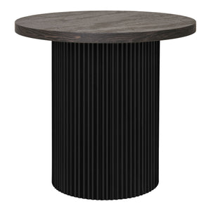 Beistelltisch – Dunkelbraunes MDF-Holzdekor, Runde Tischplatte, 45 cm Höhe - Boavista | House Nordic
