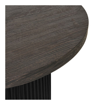 Beistelltisch – Dunkelbraunes MDF-Holzdekor, Runde Tischplatte, 45 cm Höhe - Boavista | House Nordic