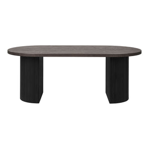 Couchtisch – Dunkelbraun, Rillenbeine, 45cm hoch - Boavista | House Nordic