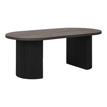 Couchtisch – Minimalistisch Design, Dunkle Holzoptik, Gerillte Beine – Boavista | House Nordic