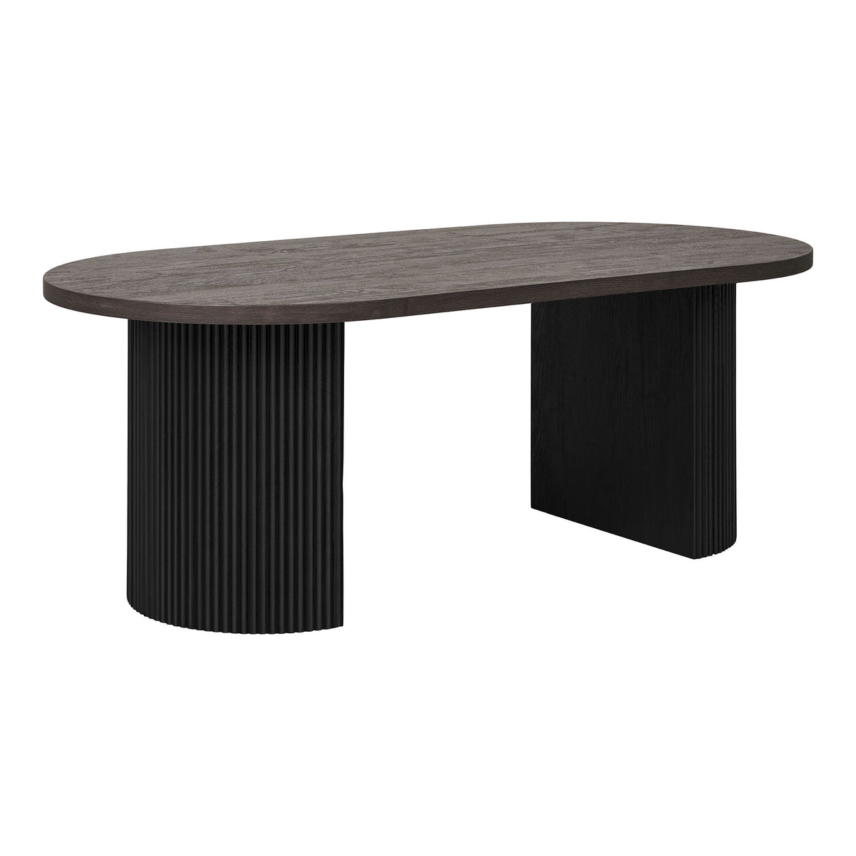 Couchtisch – Dunkelbraun, Rillenbeine, 45cm hoch - Boavista | House Nordic