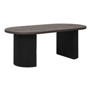 Couchtisch – Dunkelbraun, Rillenbeine, 45cm hoch - Boavista | House Nordic