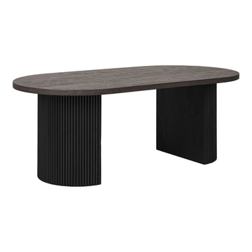 Couchtisch – Dunkelbraun, Rillenbeine, 45cm hoch - Boavista | House Nordic