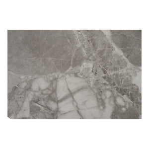 Coffee table - Grey-black marble look, black metal frame, round shape - Brito | House Nordic