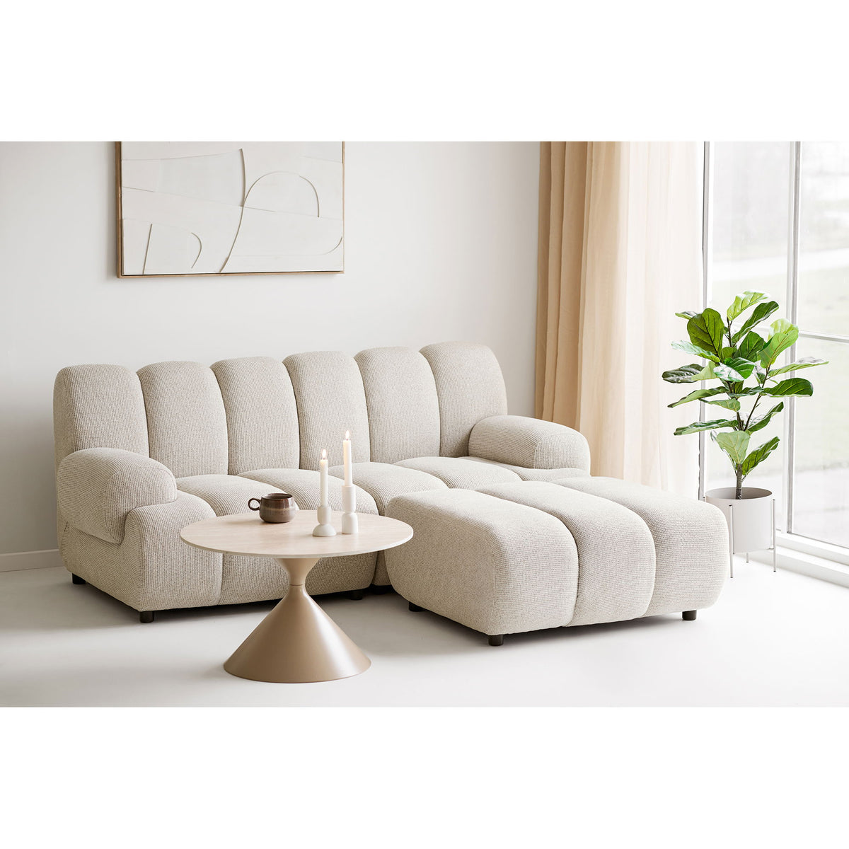 Coffee Table – Ceramic Top Robust, Steel Frame Stable, Travertine Look – Annecy | House Nordic