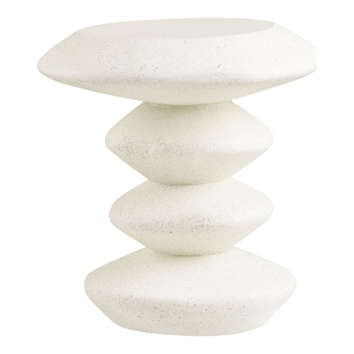 Beistelltisch – Weißer Faserbeton, skulpturale Form, 45 cm hoch - Blackburn | House Nordic