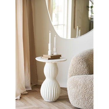 Side Table – Fiberclay Finish, Round Shape, Modern Design – Newtown | House Nordic