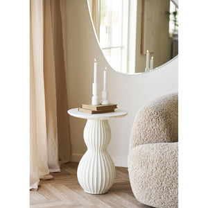 Beistelltisch – Faserlehm, Gerillte Form, 55cm hoch - Newtown | House Nordic