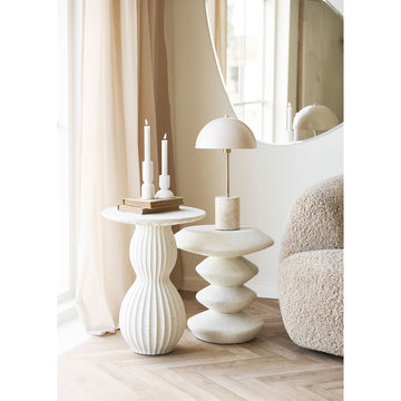 Beistelltisch – Faserlehm, Gerillte Form, 55cm hoch - Newtown | House Nordic