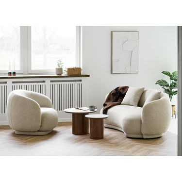 Beistelltisch – Keramik Tischplatte, Eschenfurnier Oberfläche, Zweifarbiges Design - Noli | House Nordic