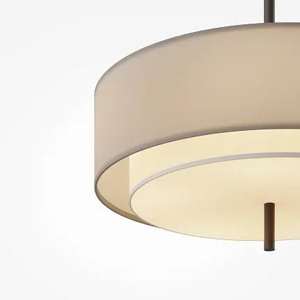 Pendant lamp with a grey fabric shade and PVC diffuser in a modern design - Bergamo | Maytoni