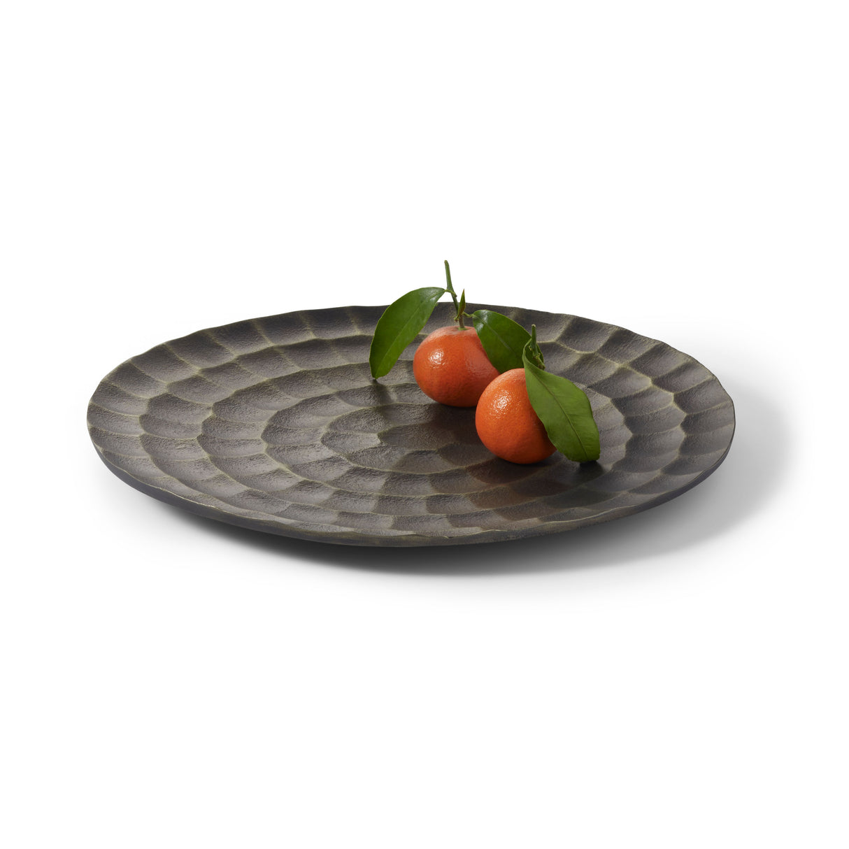 Plate – hammered aluminum dark finish textured surface – Sunset | Philippi