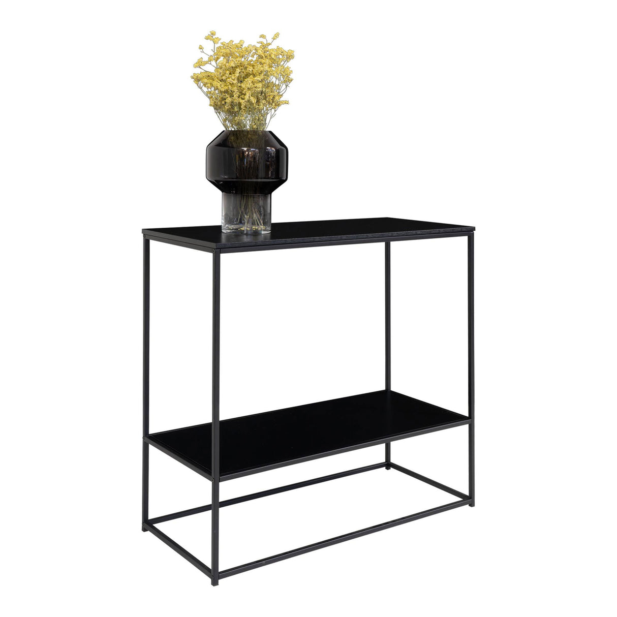 Konsolentisch – Schwarzes Finish, Zwei Ablagen, 80 cm Höhe - Vita | House Nordic