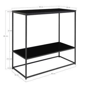 Konsolentisch – Schwarzes Finish, Zwei Ablagen, 80 cm Höhe - Vita | House Nordic
